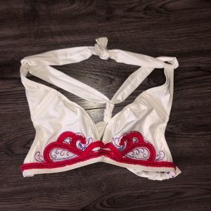 Laundry Shelli Segal White Embroidery Bikini Bra